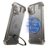 Frameless MagSafe Case with Ring Holder for Apple iPhone 15