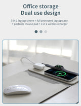 5-in-1 Wireless Charging Laptop Sleeve