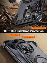 Frameless MagSafe Case with Ring Holder for Apple iPhone 15