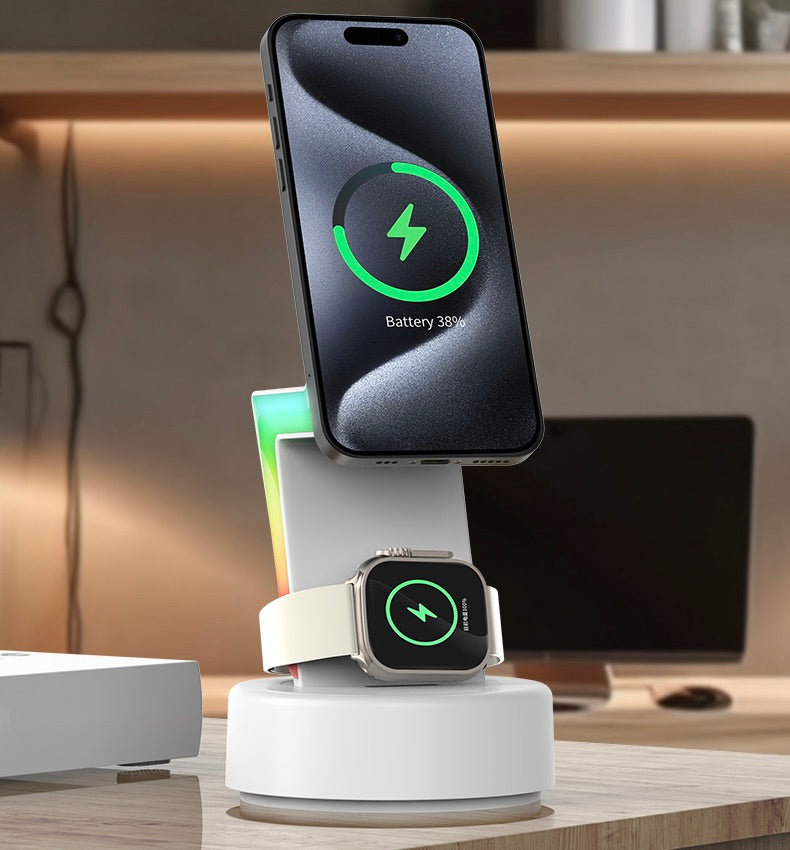 3-in-1 Apple MagSafe Wireless Charging Dock Station (Lightning Bolt)