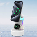 3-in-1 Apple MagSafe Fast Wireless Charging Dock Station with Colourful Lights (Lightning Bolt)