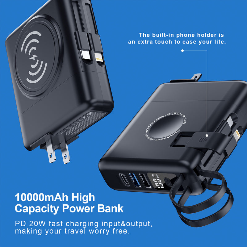 6-in-1 Travel Power Bank MagSafe PowerPack Universal AU EU UK US Adaptors